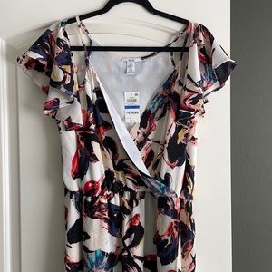 Tropical Floral Print Maxi Dress